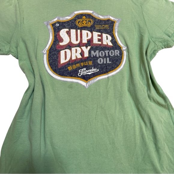 Superdry Vintage Green Motor Oil Logo Tee - Picture 4 of 6
